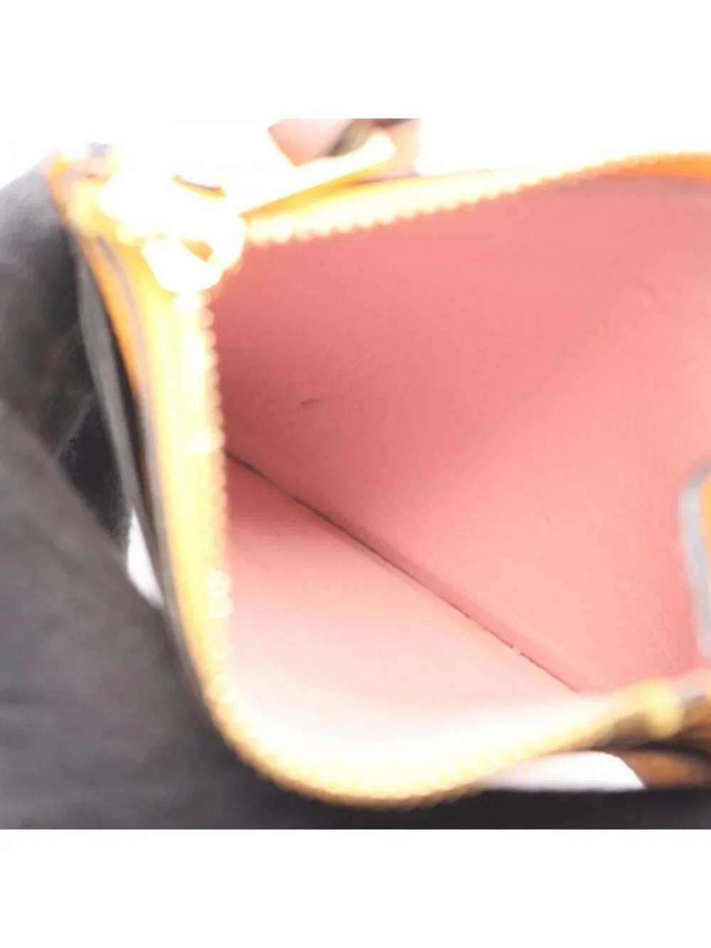 Loewe Coin Case Anagram Square Card Holder with Key Ring Apricot Orange Leather